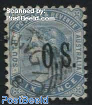 6p, O.S., Stamp out of set
