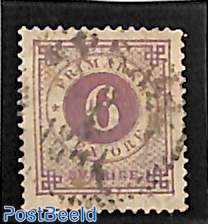 6o, redviolet, used (with blue posthorn on reverse)