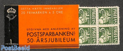 Postal saving bank, type I, booklet with 20 stamps