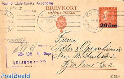 Postcard 20 öre overprint