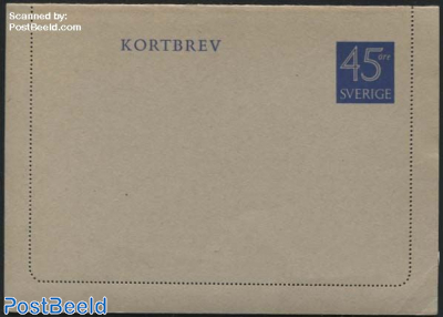 Letter card 45o blue