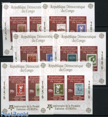 50 Years Europa stamps 6 s/s, imperforated