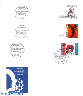 Mixed issue 3v, FDC (3 covers)