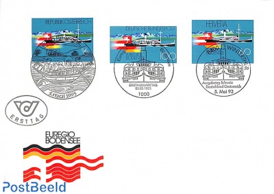 Eurregio Bodensee, cover with 3 stamps