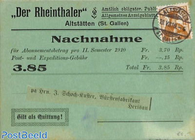 'Nachnahme' from St.Gallen to Herisau