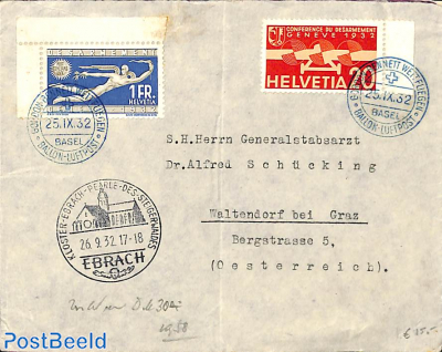 envelope to Waltendorf. Kloster Erbach mark added.