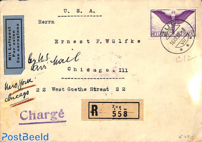 Registered letter to Chicago. 