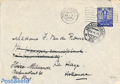 envelope from Monsteaux to The Hague 