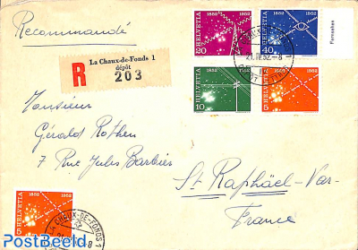 registered envelope from La Chaux-de-Fonds to St. Raphael 