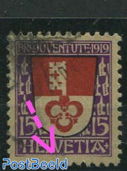 15+5c, Plate flaw, Missing bottom border