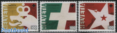 Accession of Geneve, Neuchatel & Valais 3v