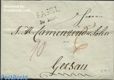 Folding letter from Basel to Gersau