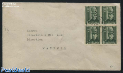 Letter with 4 5+5c stamps