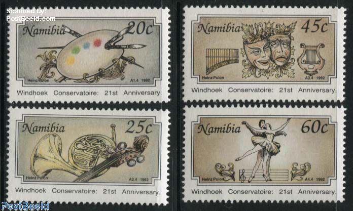 Stamp 1992, Namibia Conservatorium 4v, 1992 - Collecting Stamps