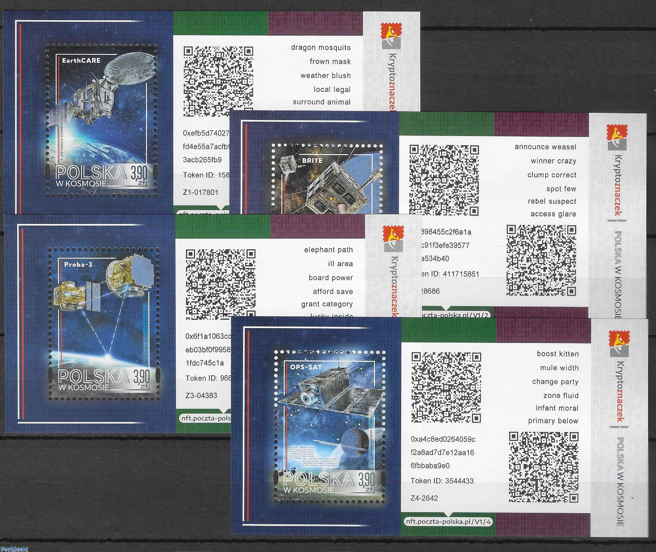 Stamp 2023, Poland Complete set of 4 Crypto stamps = 4 m/s, 2023 -  Collecting Stamps - PostBeeld - Online Stamp Shop - Collecting
