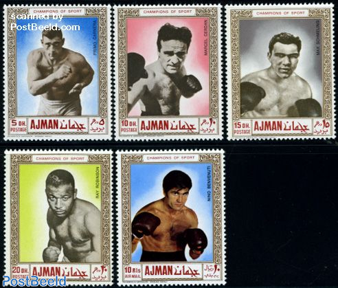 Stamp 1969 Ajman Boxing sports 5v 1969 Collecting Stamps
