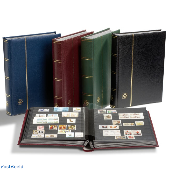 Leuchtturm Stamps Stockbook - Size A4 - 16 Black Pages - Blue