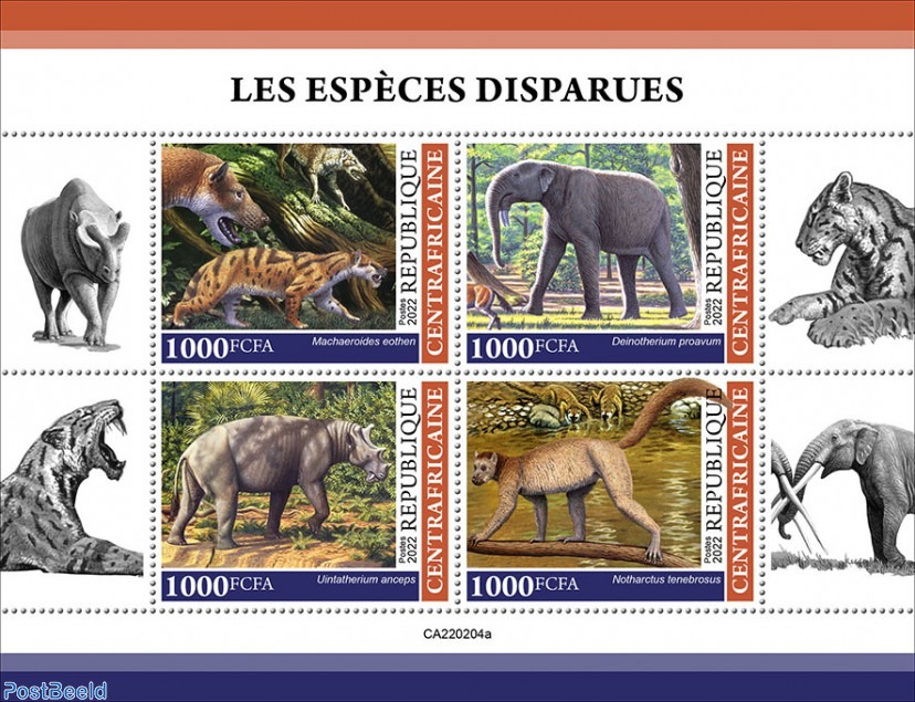 Stamp 2022, Central Africa Extinct animals, 2022 - Collecting Stamps -  PostBeeld - Online Stamp Shop - Collecting