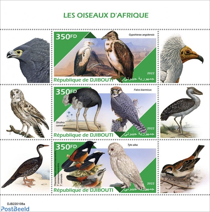 Stamp 2022, Djibouti African birds, 2022 - Collecting Stamps - PostBeeld -  Online Stamp Shop - Collecting