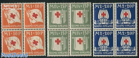 Stamp 1930, Red Cross 3v, blocks of 4 [+], 1930 - Collecting Stamps - PostBeeld - Online Stamp Shop -