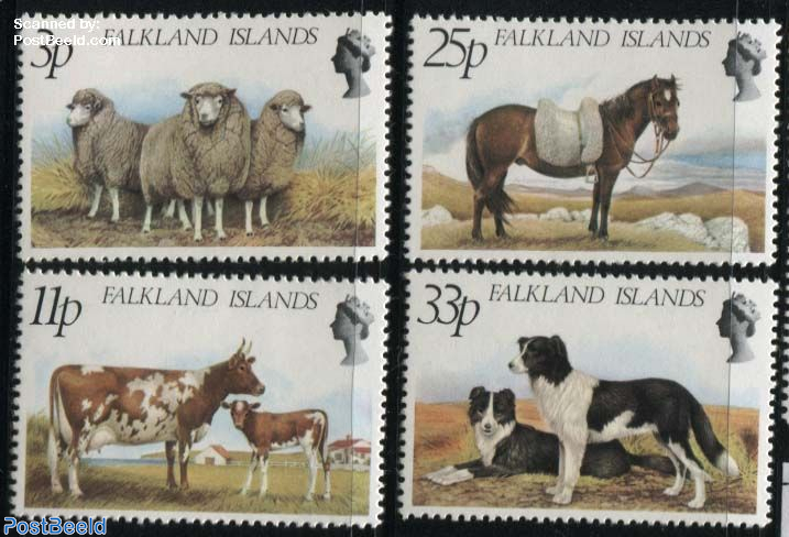 Stamp 1981, Falkland Islands Farm animals 4v, 1981 - Collecting Stamps - PostBeeld - Online Stamp Shop - Collecting Stamp 1981, Falkland Islands Farm animals 4v, 1981 - Collecting Stamps - PostBeeld - Online Stamp Shop - Collecting
