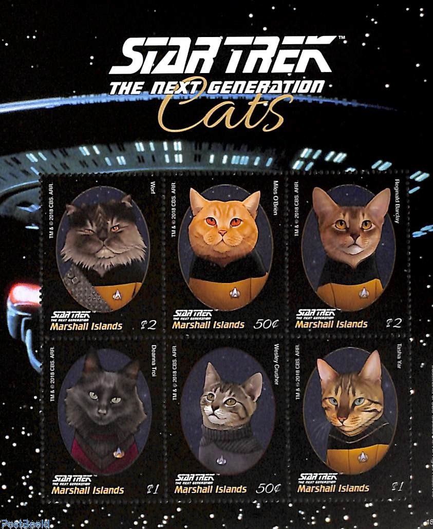 Marshall Islands Star Trek cats 6v 