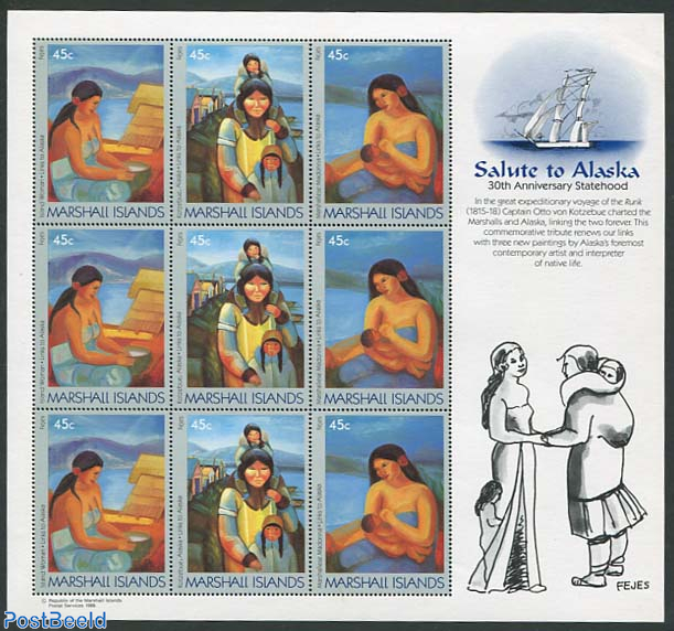 1989 MNH** Alaska connections 3v MARSHALL ISL s1927a 