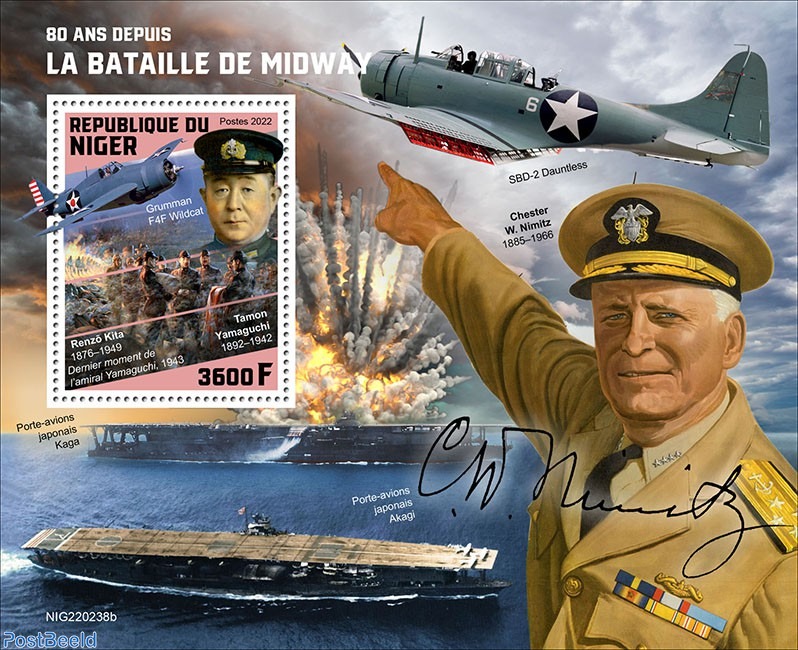 Stamp 2022, Niger 80 years since the battle of Midway, 2022 - Collecting  Stamps - PostBeeld - Online Stamp Shop - Collecting