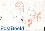 Folding letter to Schiedam with a 1847 mark and a Schiedam mark