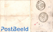 Folding letter from Amsterdam to Belgium, with both Amsterdam mark and Hollande Nord mark