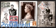 7 cards with stamps on front, Prince & Princess of Monaco