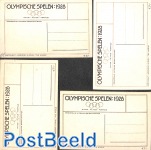 4 postcards (unused) from Olympic games Amsterdam 1928