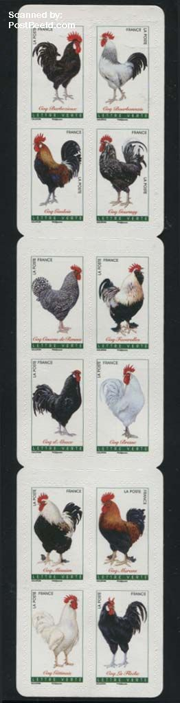 Roosters of France 12v s-a in booklet